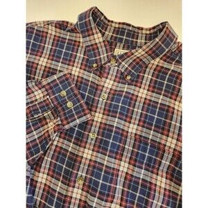 L.L.‎ Bean Flannel Shirt Men's 2XL Long Sleeve Plaid Button Down Outdoors